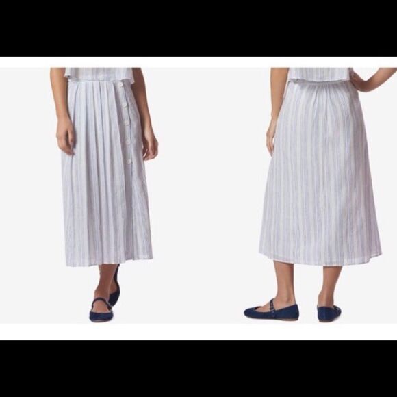 Avec Les Filles striped pleated midi skirt 12 - Picture 1 of 9